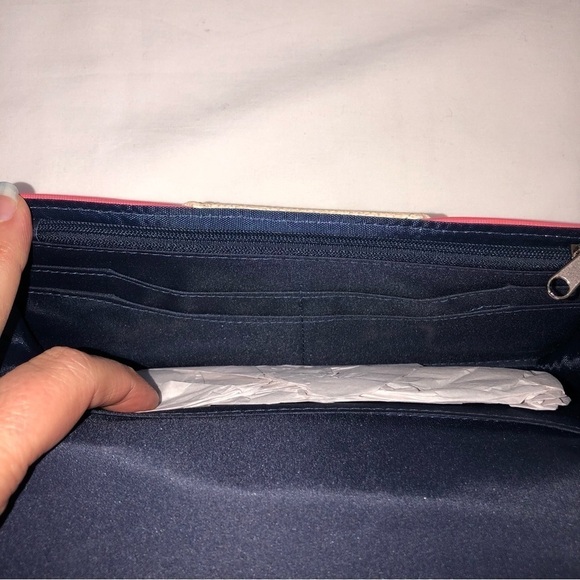 RFID Blocking Wristlet Wallet Clutch Blue Pink Beige NEW Color Block VanHeusen - Picture 7 of 7